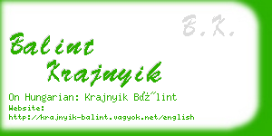 balint krajnyik business card